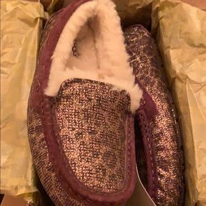 Ugg Women"s Ansley Sleeper Glitter Bronze Sz 7